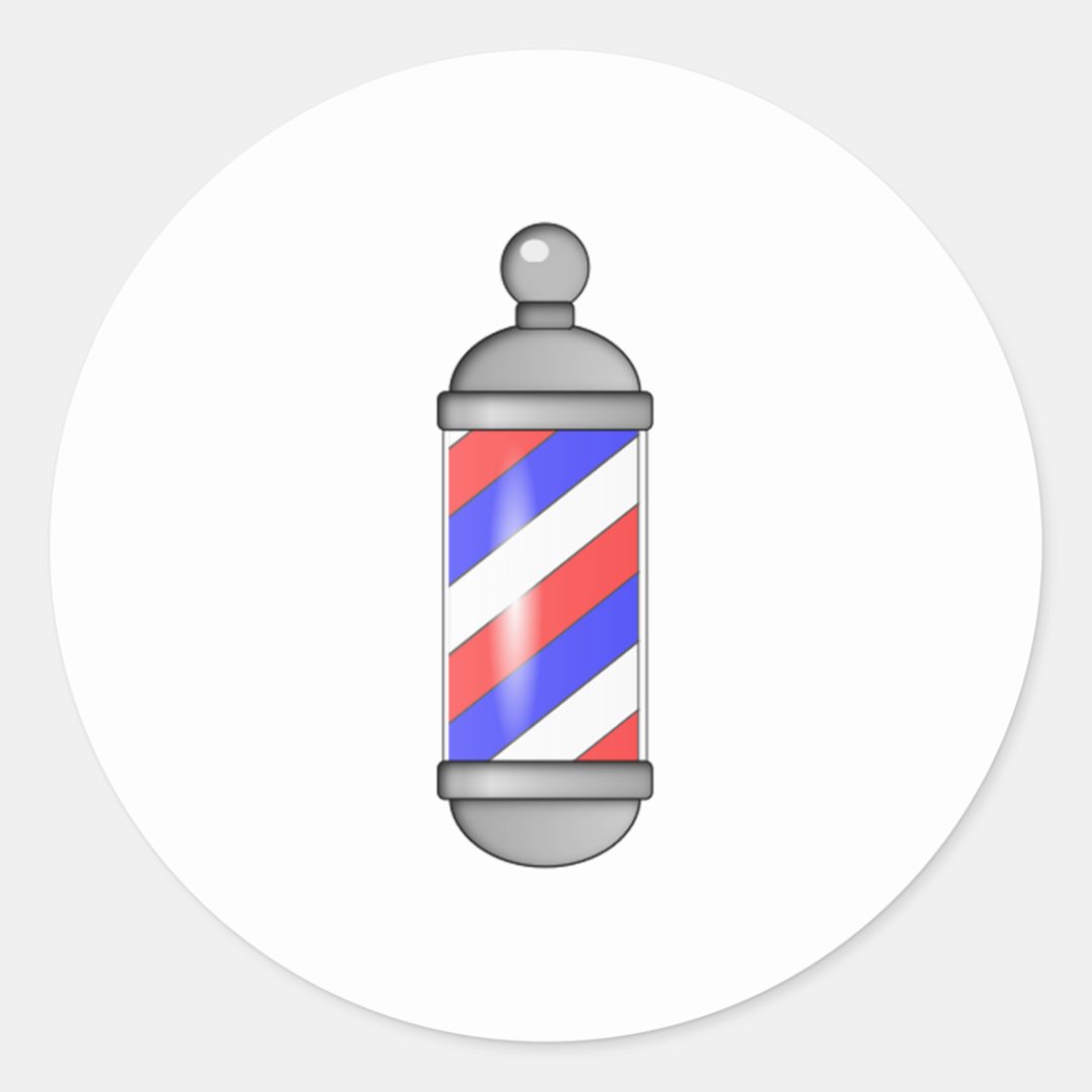 Barber Shop Pole Classic Round Sticker | Zazzle