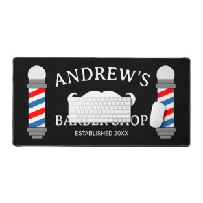 Barber shop pole desk mat for men's hair salon