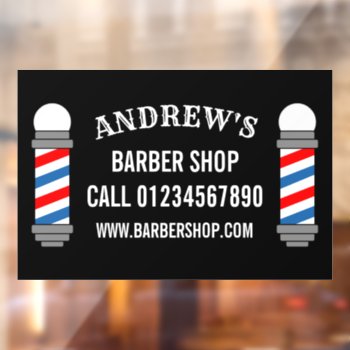 Barber Shop Pole Hair Salon Business Custom Window Cling by logotees at Zazzle