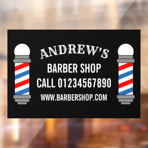 Barber shop pole hair salon business custom window cling