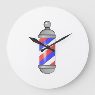Barber Shop Pole Large Clock