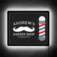 Barber shop pole LED sign with custom logo
