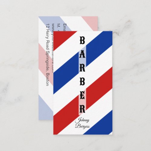 Barber Shop Pole Modern Hairdresser Business Card