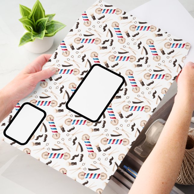 Barber Shop Pole Pattern Business Labeled Envelope Mailers (Desk)