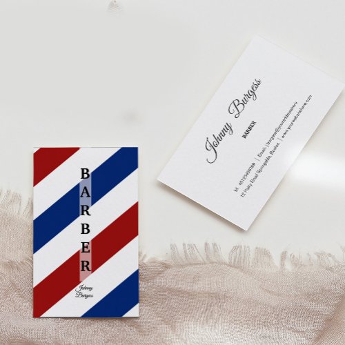 Barber Shop Pole  Professional  Modern Hairdresser Business Card