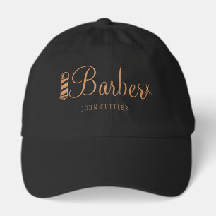 Barber shop pole scissors business personalized hat