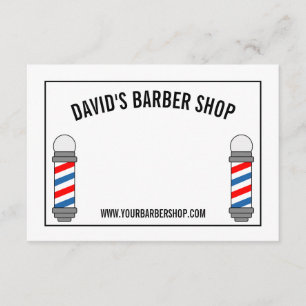 Barber shop pole sign custom business name note card