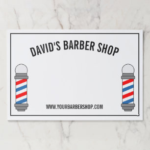 Barber shop pole sign custom business name paper pad