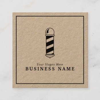 Barber Shop Pole Square Business Card by istanbuldesign at Zazzle