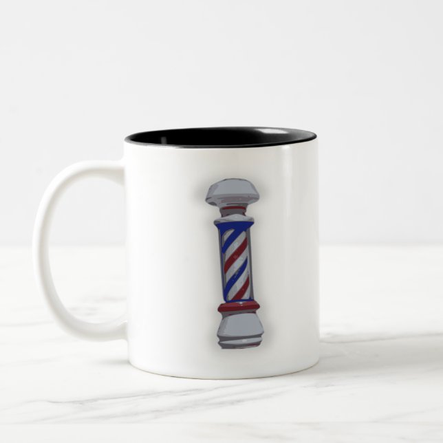 Barber Shop Pole Two-Tone Coffee Mug (Left)