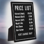 Barber Shop Price List Plaque