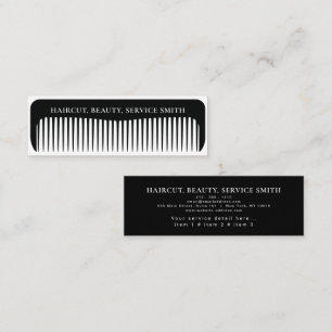 Barber Shop Professional Hair stylist comb modern  Mini Business Card
