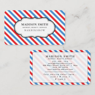 Barber Shop Professional Stripes Business Card
