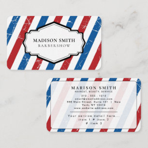 Barber Shop Professional Stripes Business Card