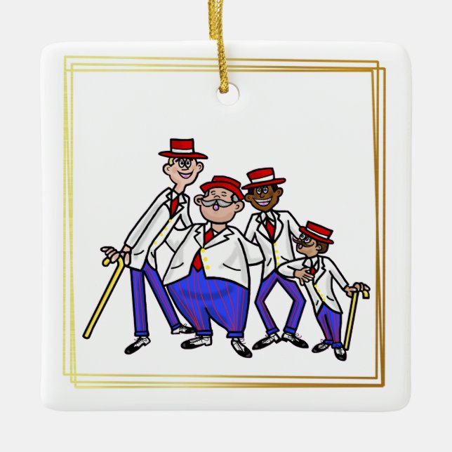 Barber Shop Quartet Christmas Ornament (Front)