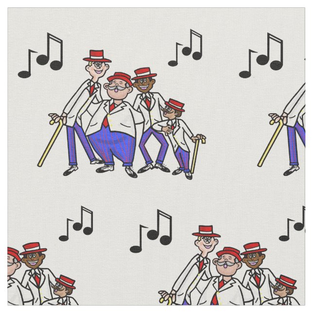 Barber Shop Quartet Fabric Material (Close Up)