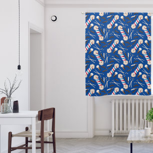 Barber Shop Razor Brush Scissors Sun 2 Blackout Curtains