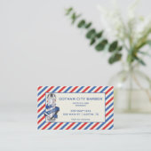 Barber Shop Red White Blue Stripes Pole Appointment Card (Standing Front)