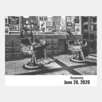Barber Shop Reopening Postcard Template
