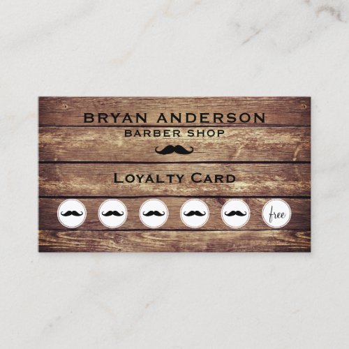 Barber Shop Rustic Loyalty Punch Card