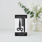 Barber Shop Salon Beauty Business Card (Standing Front)