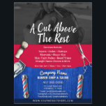 Barber Shop & Salon Customizable Coupon Template F Flyer<br><div class="desc">Remain visible and in front of the competiton by customizing,  printing and handing out these effective barber shop flyers to all who can utilize your barber/salon services. Keep or replace the barber cuts/images in backround with your own.</div>
