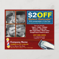 Barber Shop & Salon Customizable Coupon Template