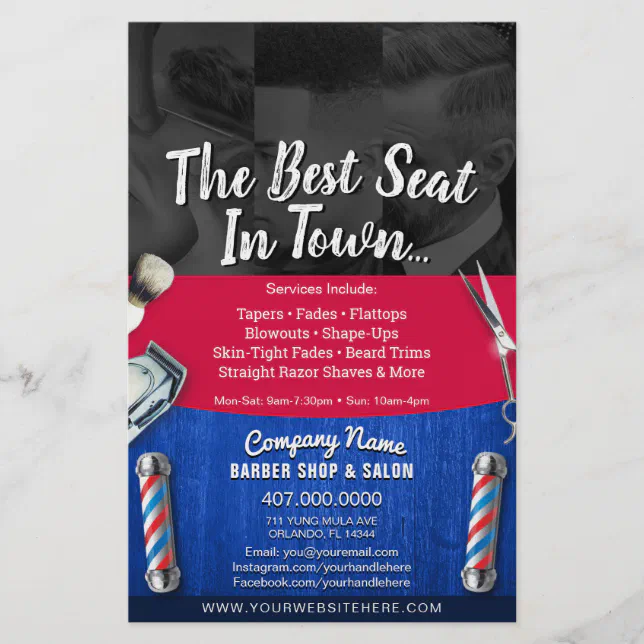 Barber Shop Salon Customizable Coupon Template Flyer Zazzle