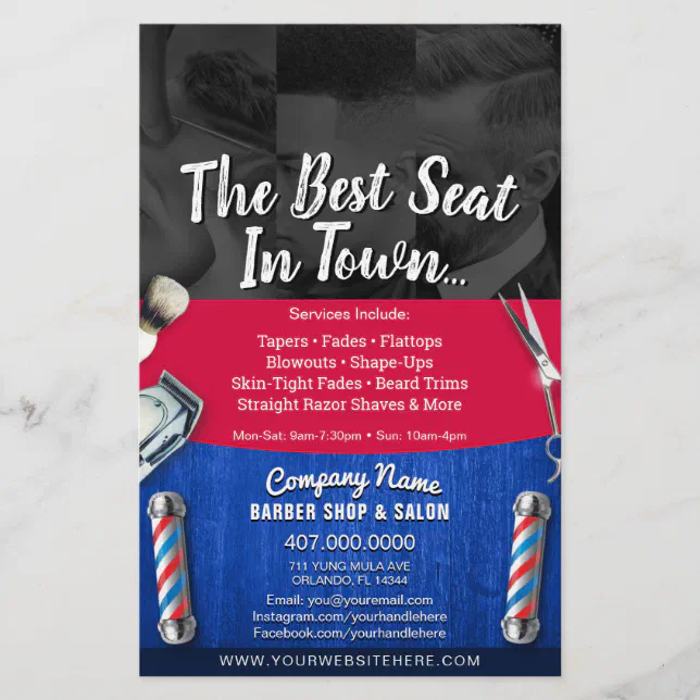 Barber Shop Salon Customizable Coupon Template Flyer Zazzle