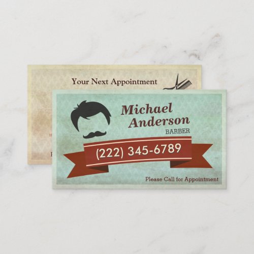 Barber Shop Salon  _ Vintage Appointment Card