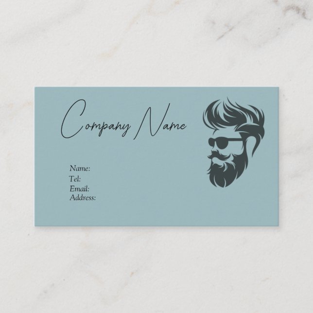 Barber Shop, services, business card template. (Front)