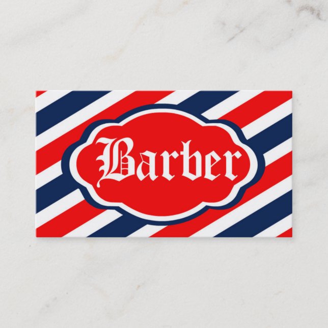Barber Shop Sign Retro Vintage Business Card (Front)