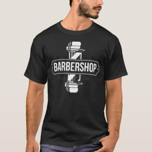 Barber shop sign with barber pole T-Shirt