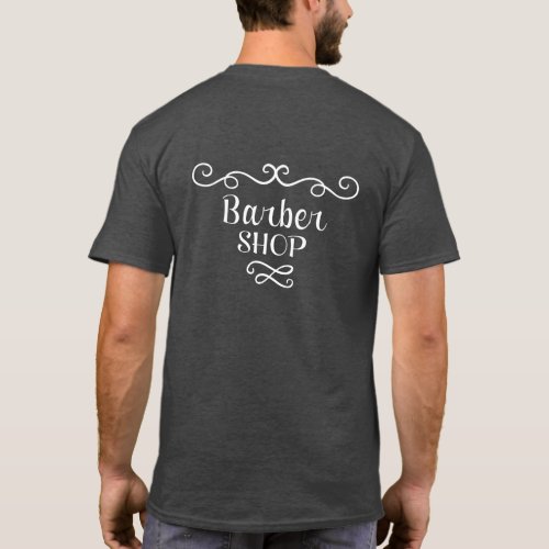 Barber shop simple name title grey white branded T_Shirt