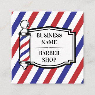 Barber Shop Square Business Card