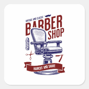 Barber Shop Square Sticker