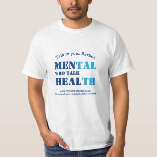 BARBER SHOP TALK Mens Mental Health PERSONALIZED T_Shirt