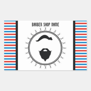 Barber shop template rectangular sticker
