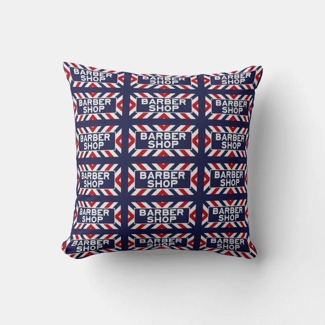 Barber Shop Throw Pillow (Front)
