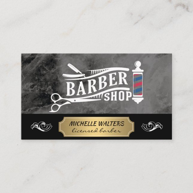 Barber Shop Tools | Hair Cut Business Card (Front)