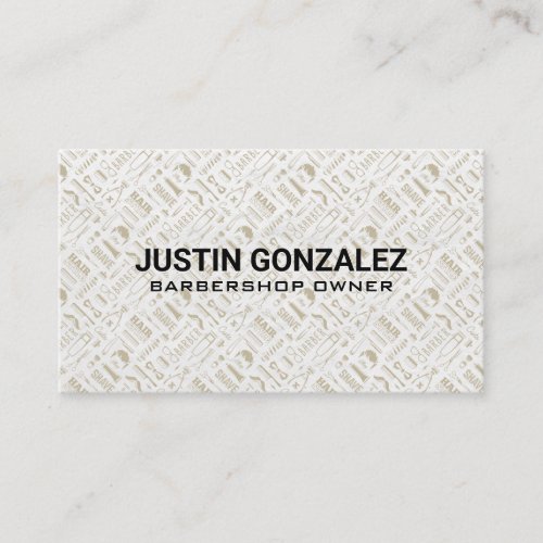 Barber Shop Tools Pattern Business Card