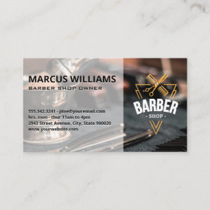 Barber Shop Tools Work Station Business Card