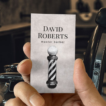Barber Shop Vintage Barber Pole Barbershop Hair Business Card by cardfactory at Zazzle