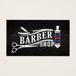 Barber Shop Vintage Logo Brick Wall
