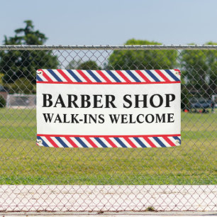 Barber Shop Walk Ins Welcome Business Advert Banner