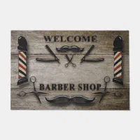 Barber shop welcome best sale mat