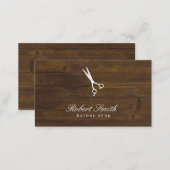 Barber Shop Wood Background Business Card (Front/Back)