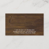 Barber Shop Wood Background Business Card (Back)