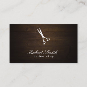 Barber Shop Wood Background Vignette Business Card
