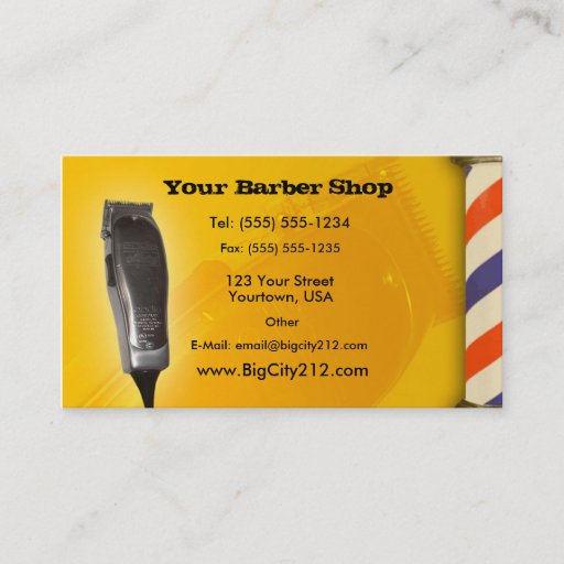Customizable Barber Shop yellow design Business Card Templates